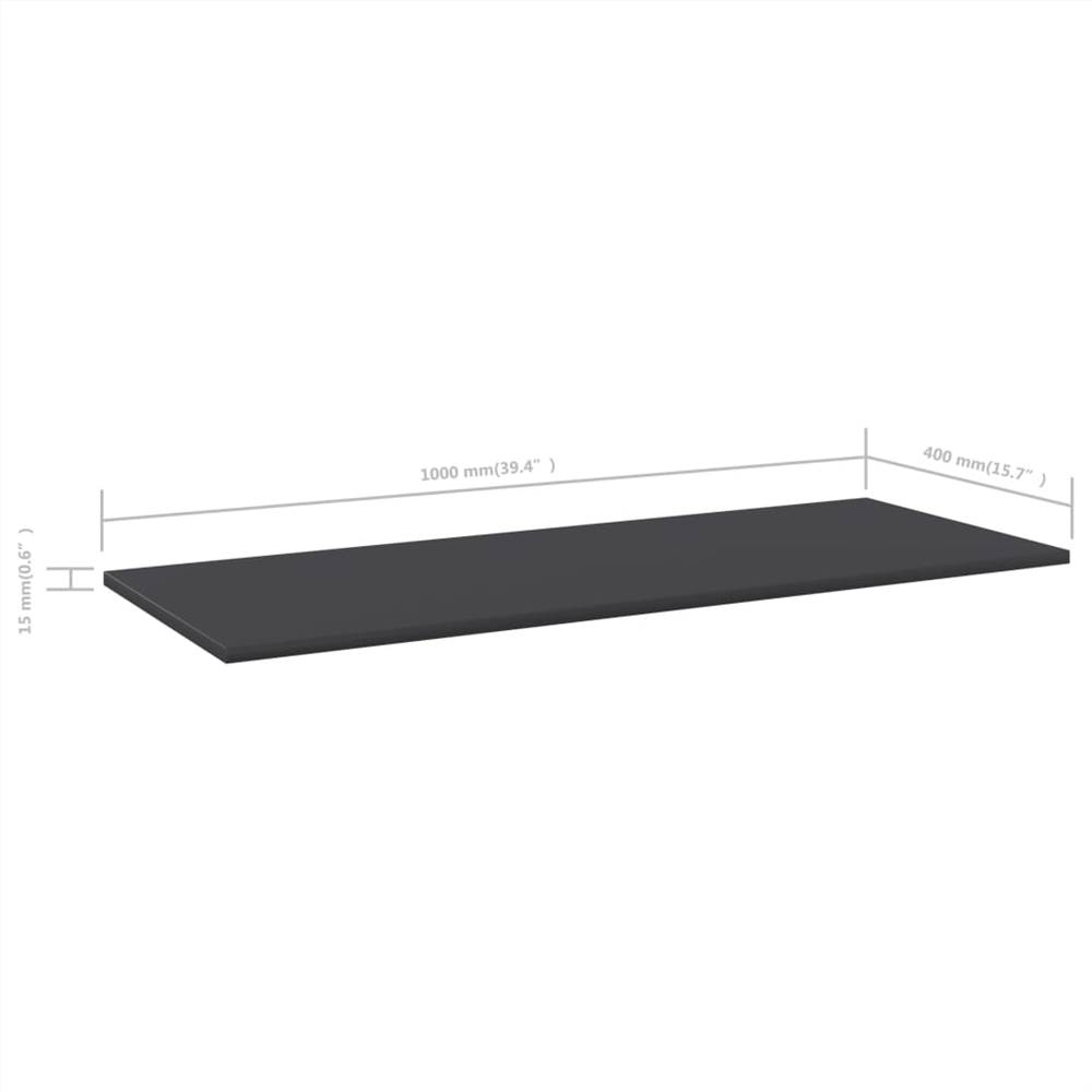 Bookshelf Boards 4 pcs Grey 100x40x1.5 cm Chipboard