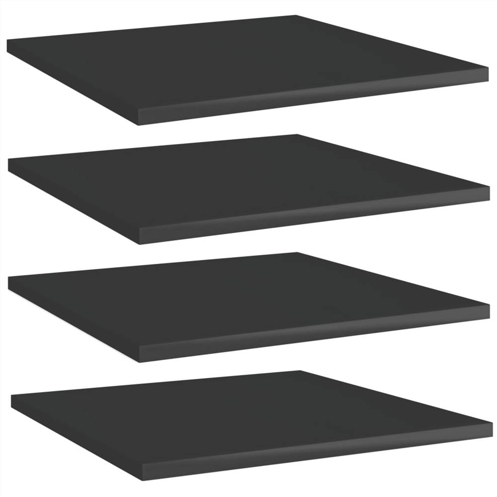 

Bookshelf Boards 4 pcs High Gloss Black 40x40x1.5 cm Chipboard