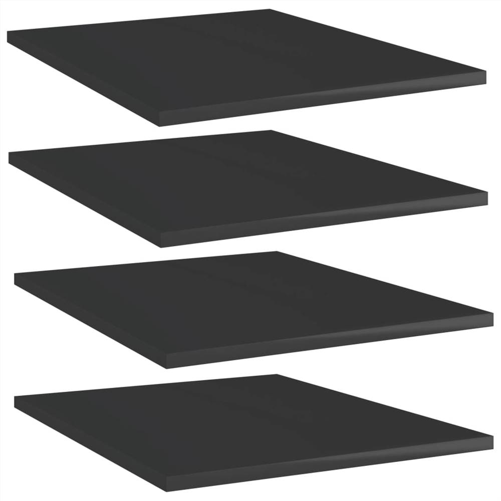 

Bookshelf Boards 4 pcs High Gloss Black 40x50x1.5 cm Chipboard