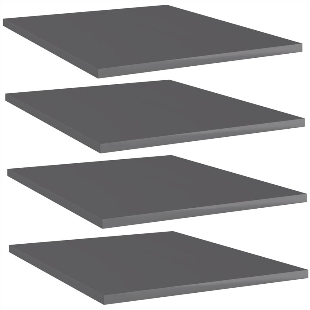 

Bookshelf Boards 4 pcs High Gloss Grey 40x50x1.5 cm Chipboard