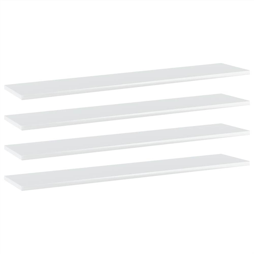 

Bookshelf Boards 4 pcs High Gloss White 100x20x1.5 cm Chipboard
