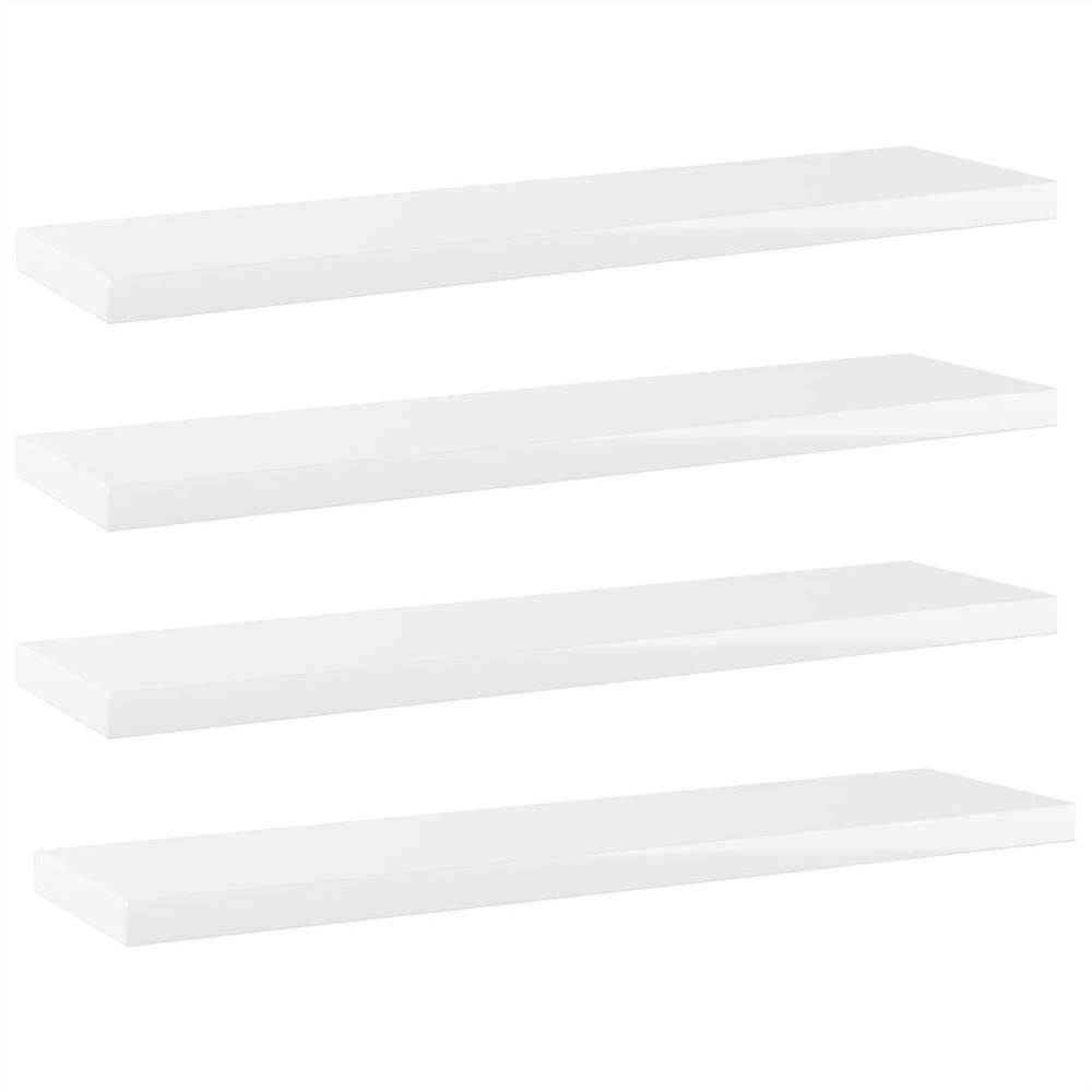 

Bookshelf Boards 4 pcs High Gloss White 40x10x1.5 cm Chipboard