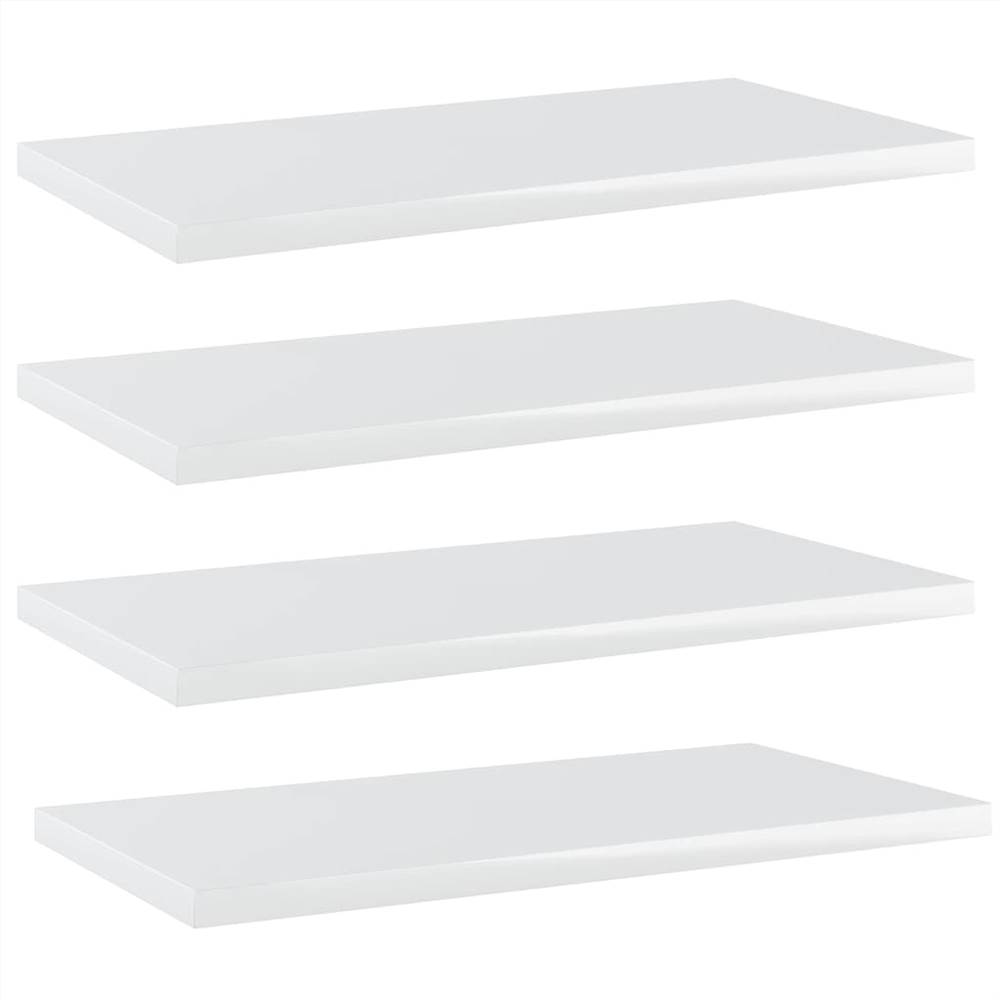 

Bookshelf Boards 4 pcs High Gloss White 40x20x1.5 cm Chipboard