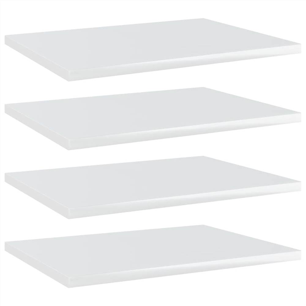 

Bookshelf Boards 4 pcs High Gloss White 40x30x1.5 cm Chipboard