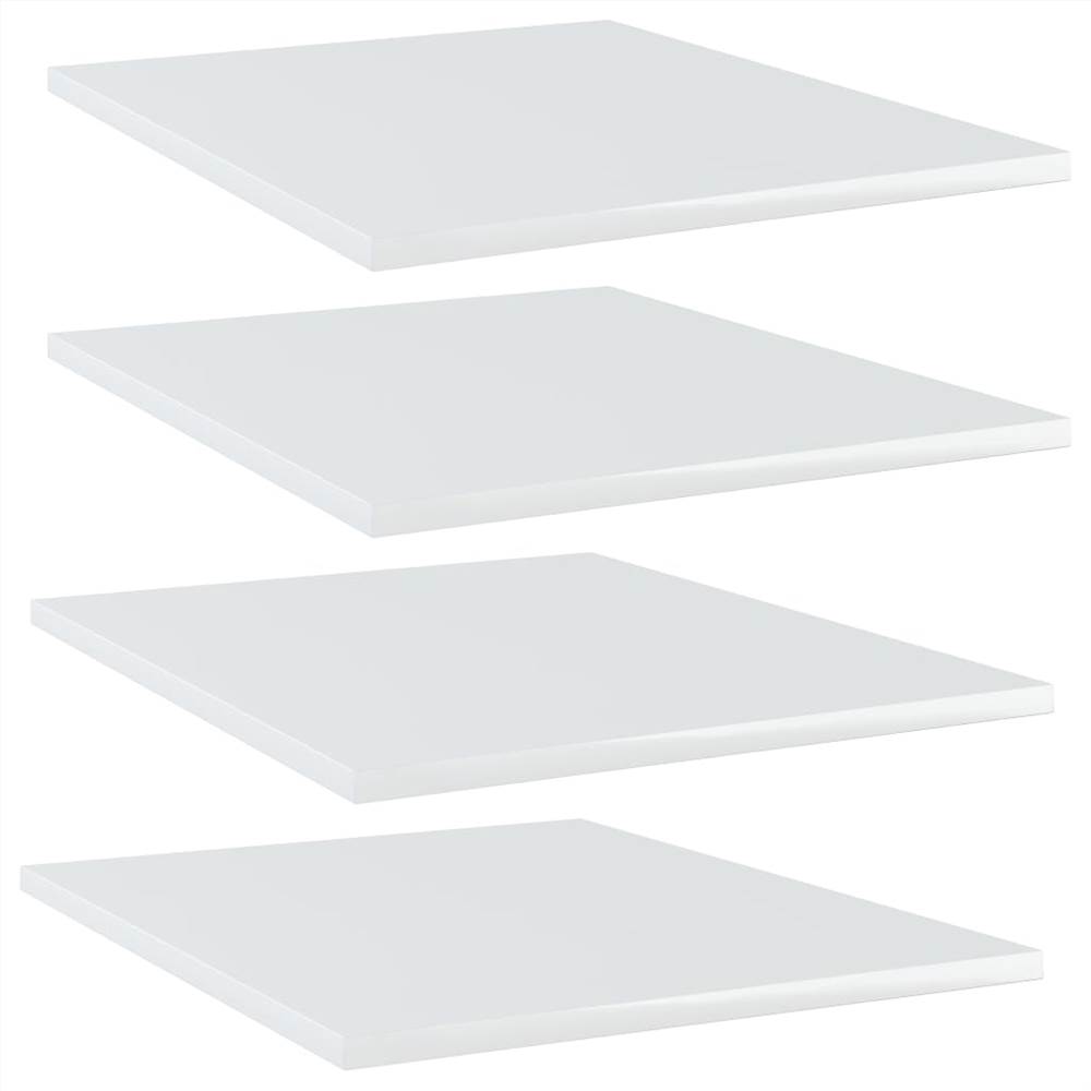 

Bookshelf Boards 4 pcs High Gloss White 40x50x1.5 cm Chipboard