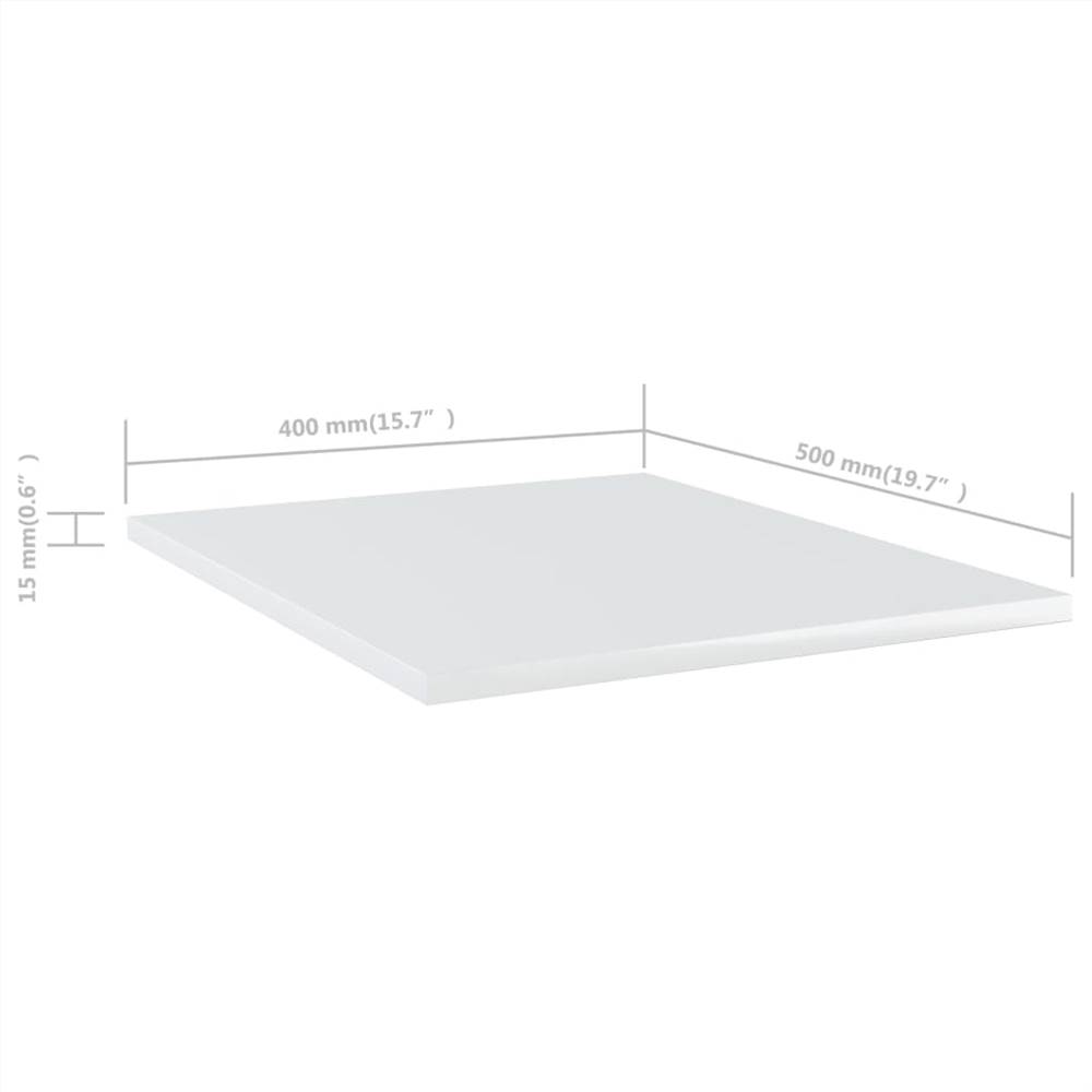 Bookshelf Boards 4 pcs High Gloss White 40x50x1.5 cm Chipboard