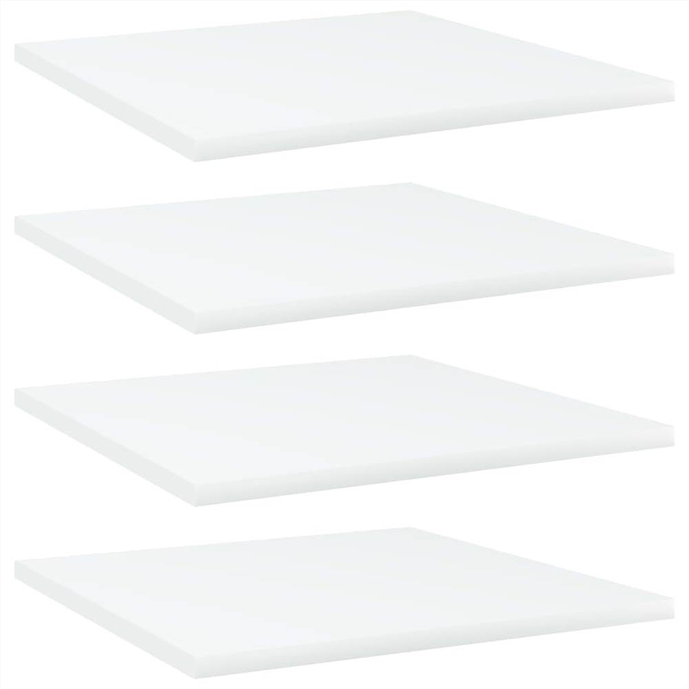 Bookshelf Boards 4 pcs White 40x40x1.5 cm Chipboard