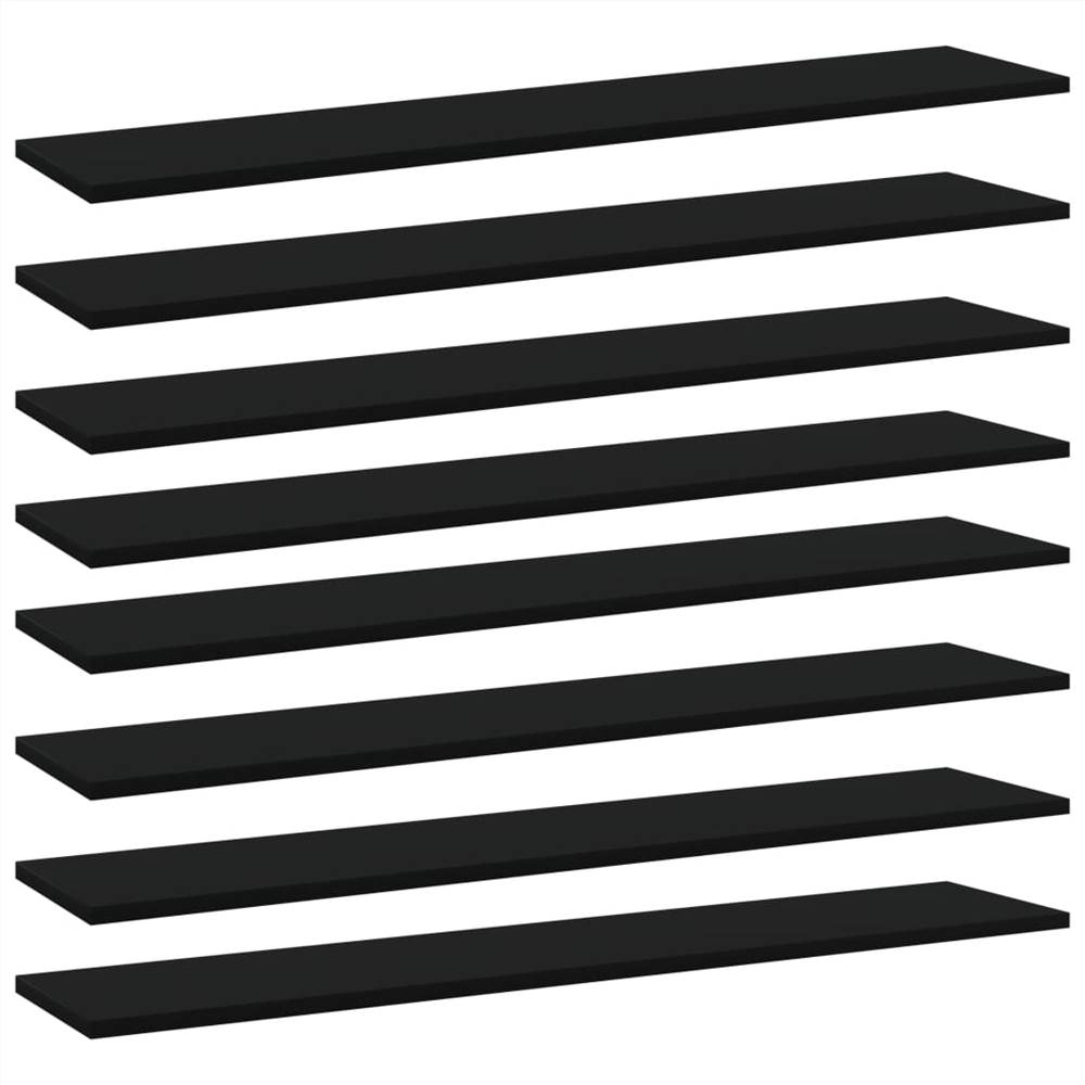 

Bookshelf Boards 8 pcs Black 100x20x1.5 cm Chipboard