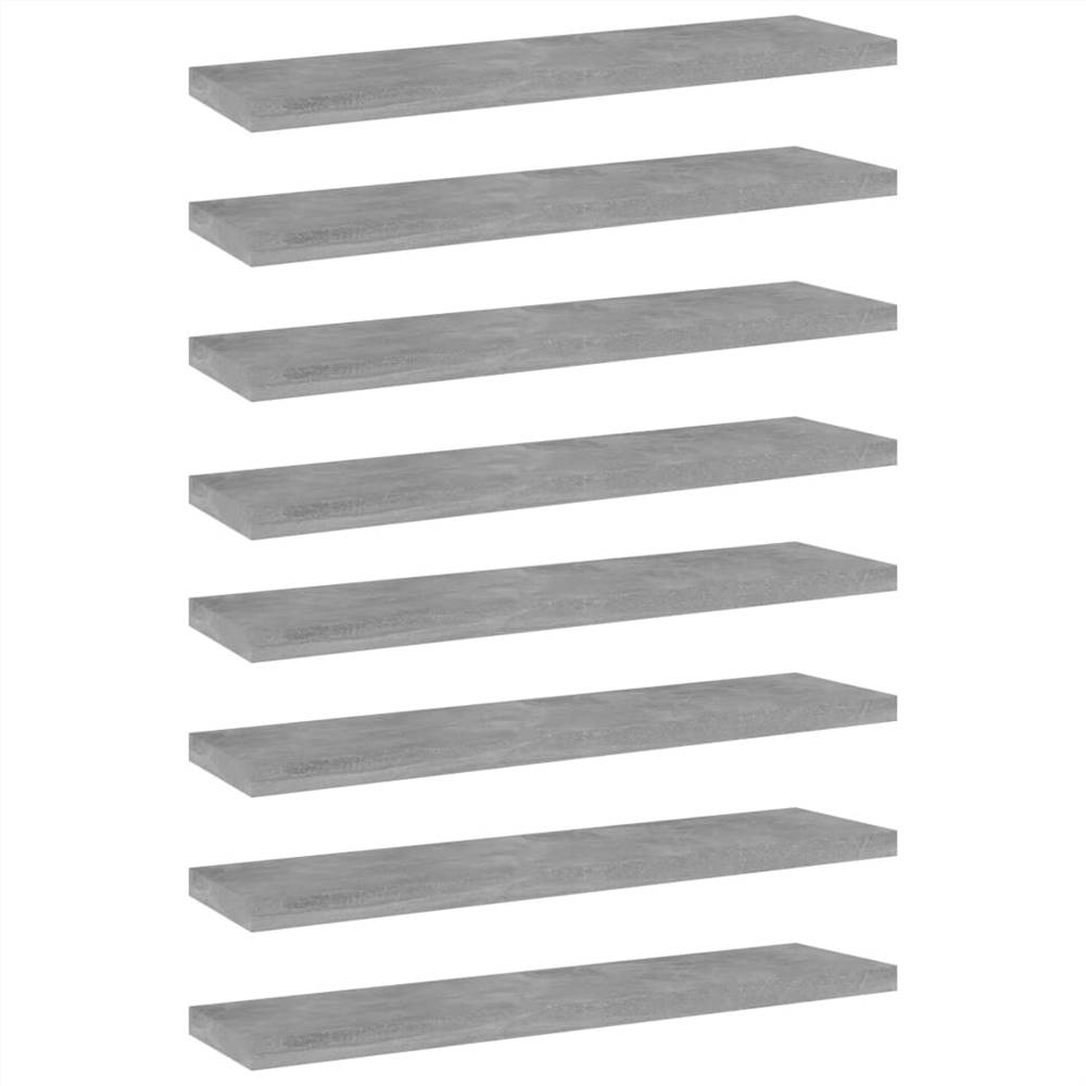 

Bookshelf Boards 8 pcs Concrete Grey 40x10x1.5 cm Chipboard