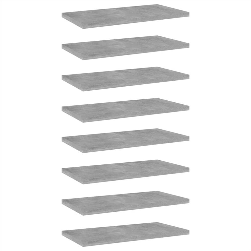 

Bookshelf Boards 8 pcs Concrete Grey 40x20x1.5 cm Chipboard