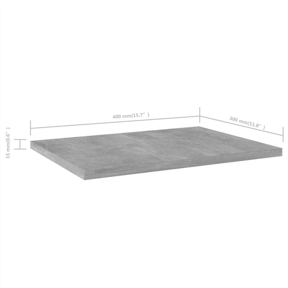 Bookshelf Boards 8 pcs Concrete Grey 40x30x1.5 cm Chipboard