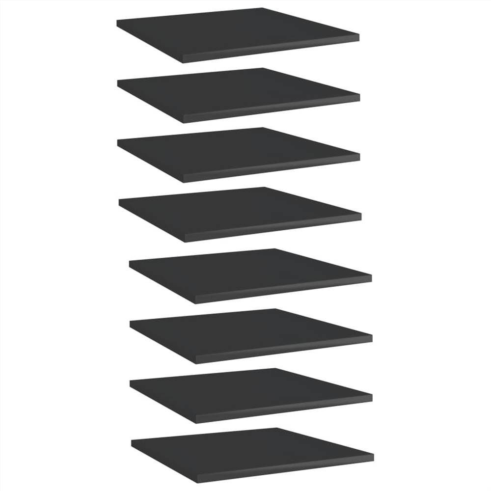 

Bookshelf Boards 8 pcs High Gloss Black 40x40x1.5 cm Chipboard