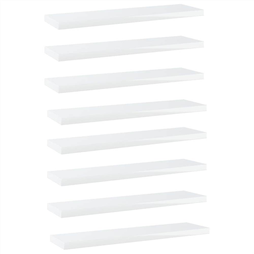 

Bookshelf Boards 8 pcs High Gloss White 40x10x1.5 cm Chipboard