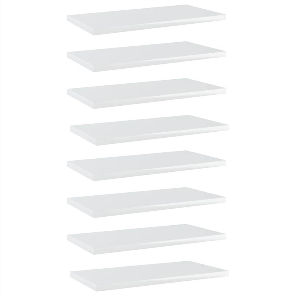 

Bookshelf Boards 8 pcs High Gloss White 40x20x1.5 cm Chipboard