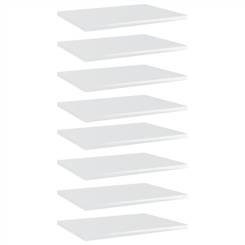 

Bookshelf Boards 8 pcs High Gloss White 40x30x1.5 cm Chipboard
