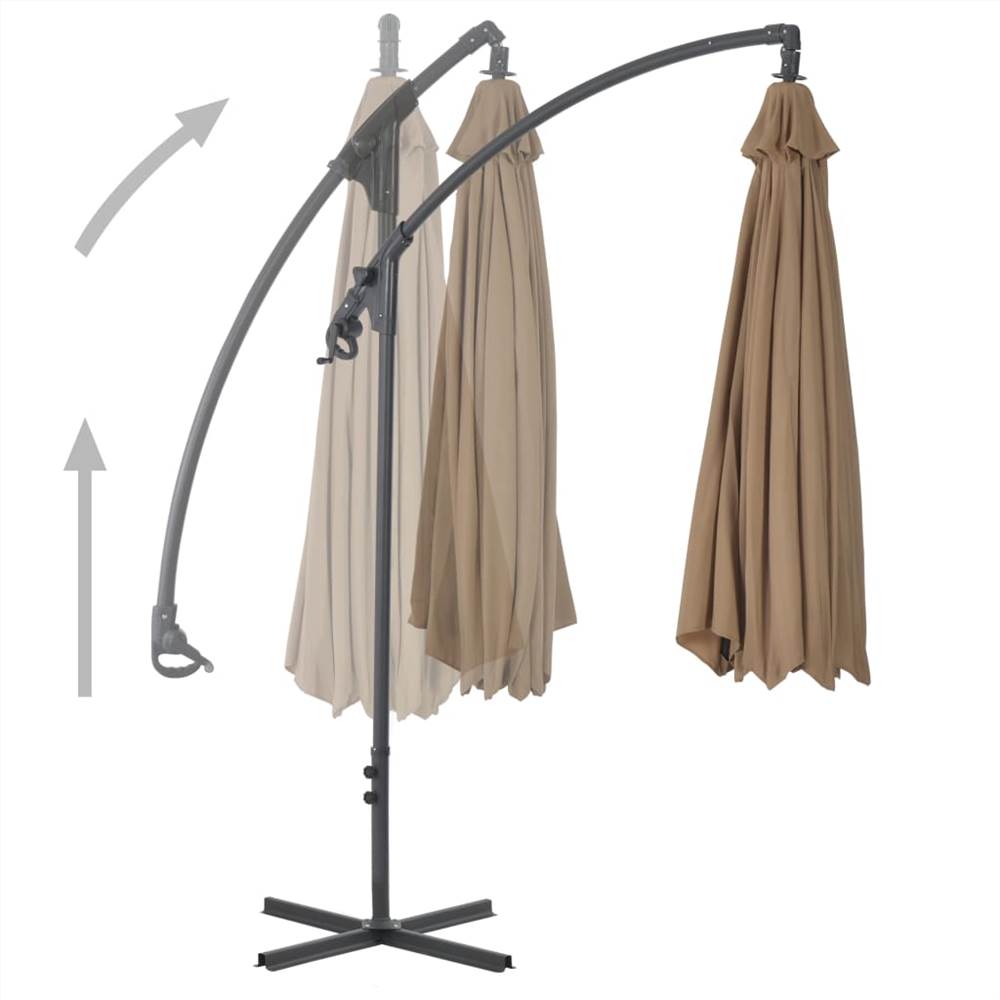 Cantilever Umbrella with Steel Pole 300 cm Taupe