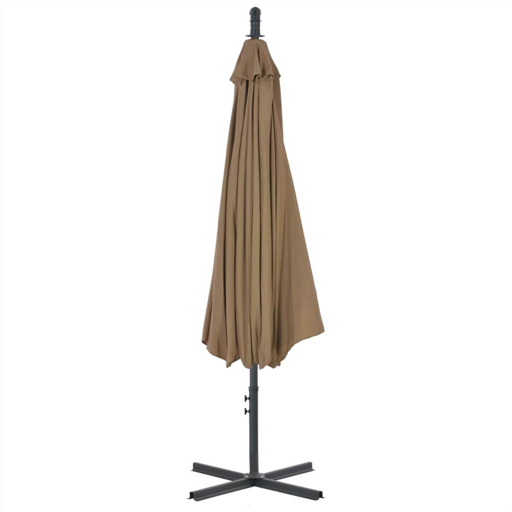 Cantilever Umbrella with Steel Pole 300 cm Taupe