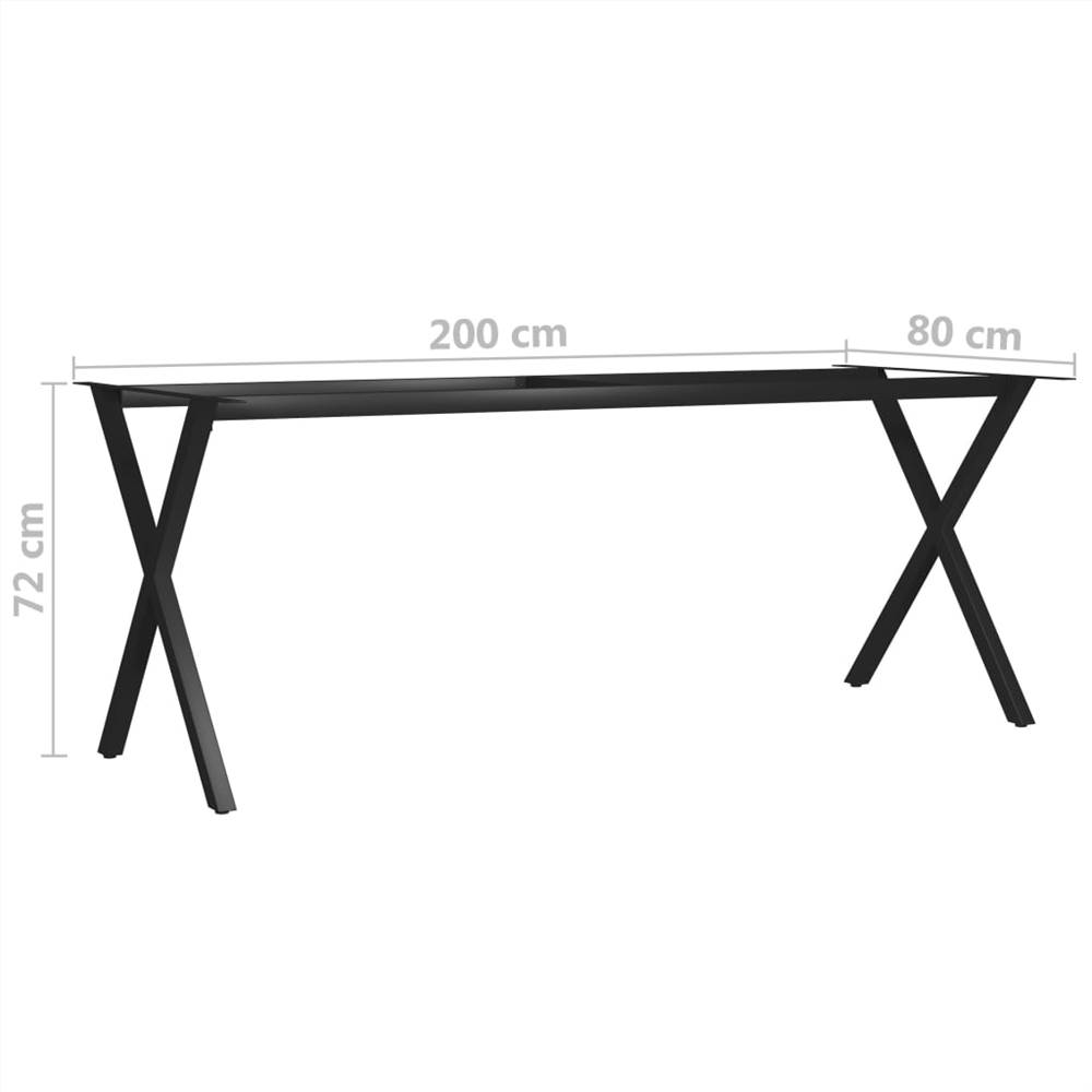 Dining Table Leg X-Frame 200x80x72 cm