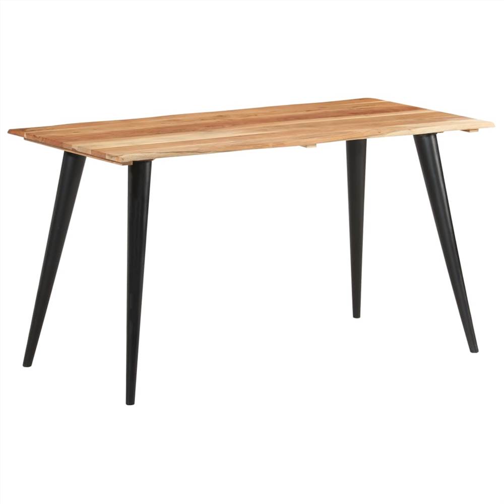 Dining Table with Live Edges 140x60x75 cm Solid Acacia Wood
