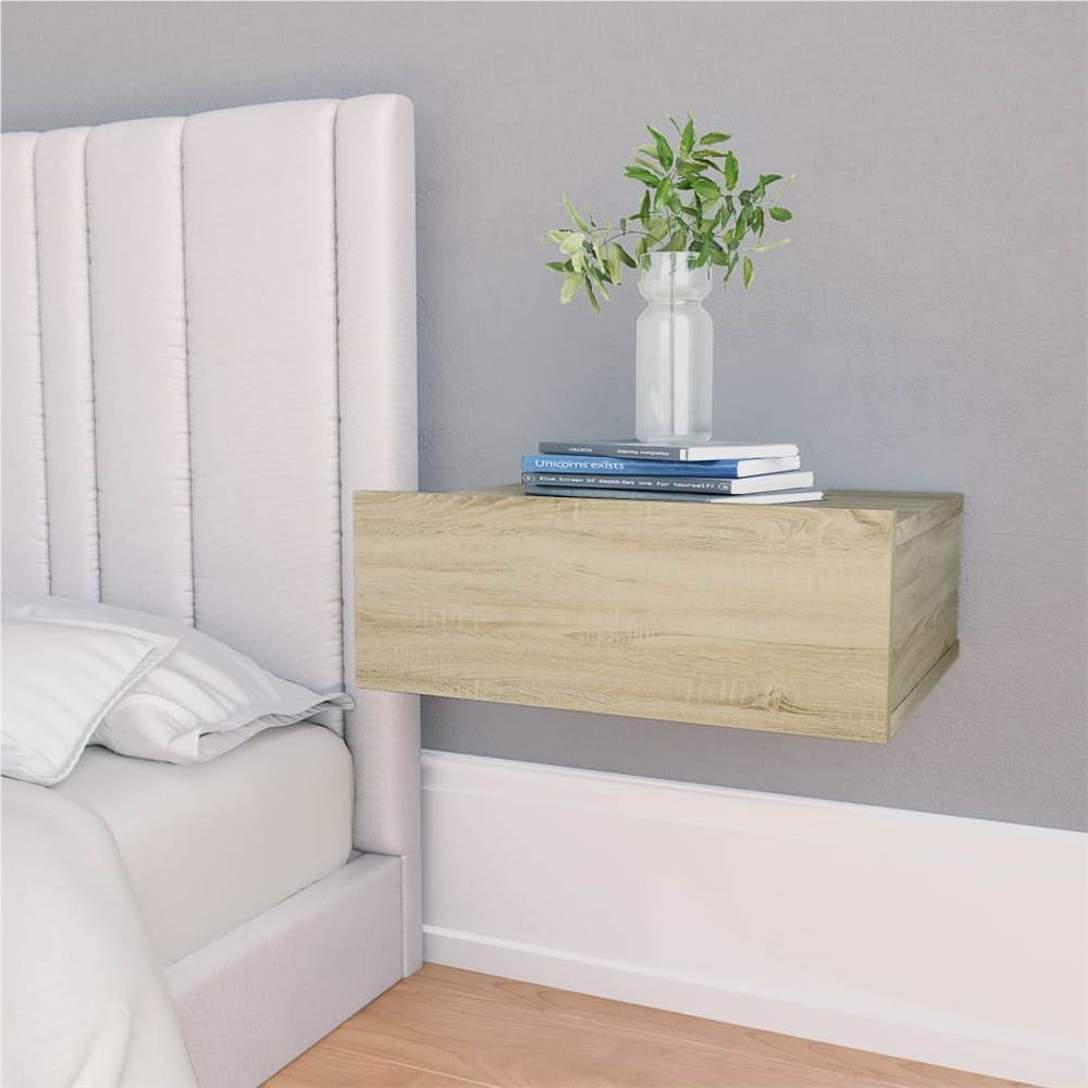 

Floating Nightstands 2 pcs Sonoma Oak 40x30x15 cm Chipboard