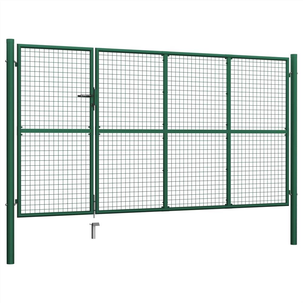 Garden Gate Steel 350x175 cm Green