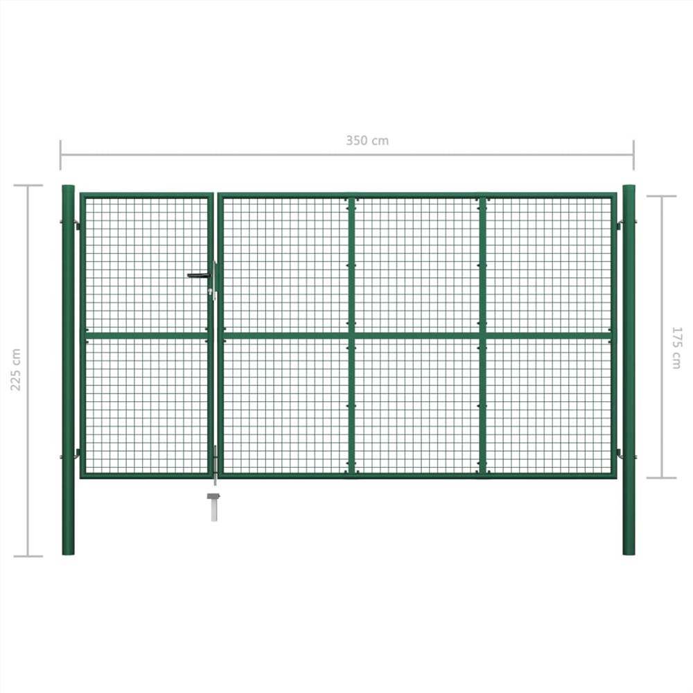 Garden Gate Steel 350x175 cm Green