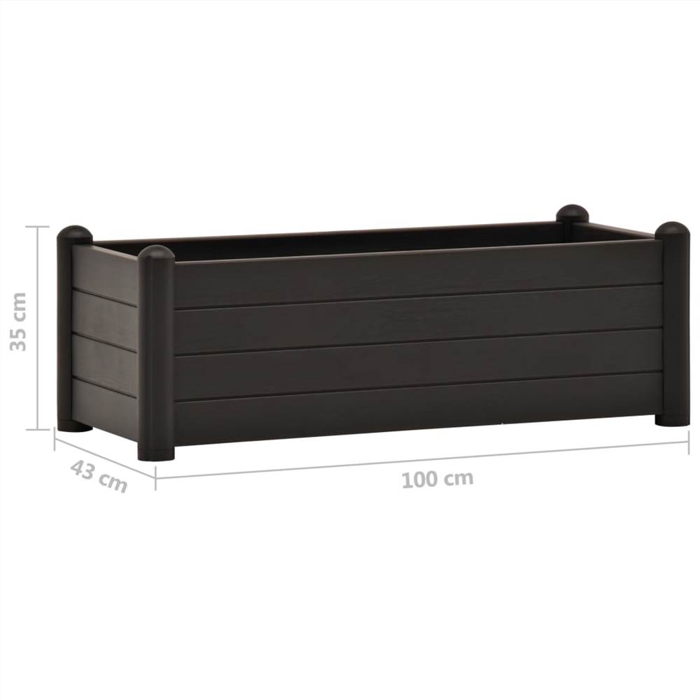 Garden Raised Bed PP Anthracite 100x43x35 cm