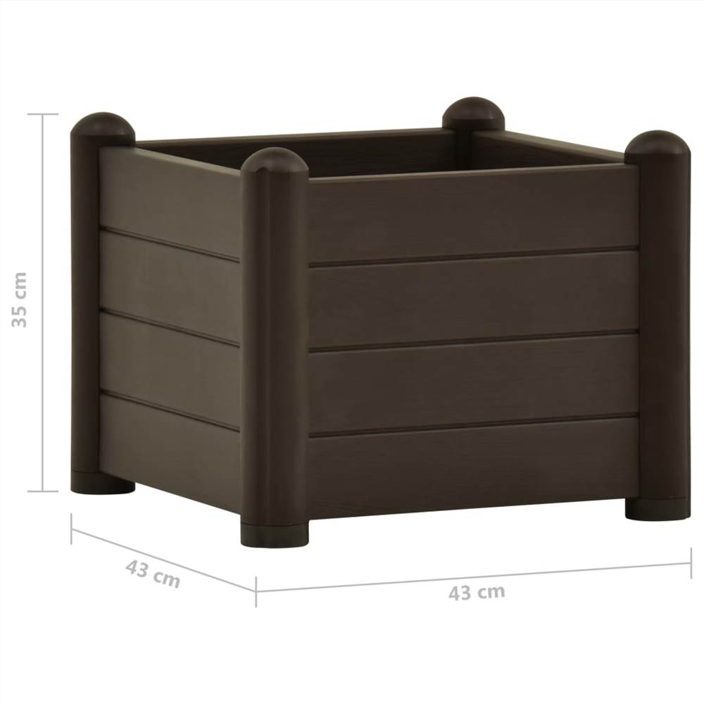 Garden Raised Bed PP Mocha 43x43x35 cm
