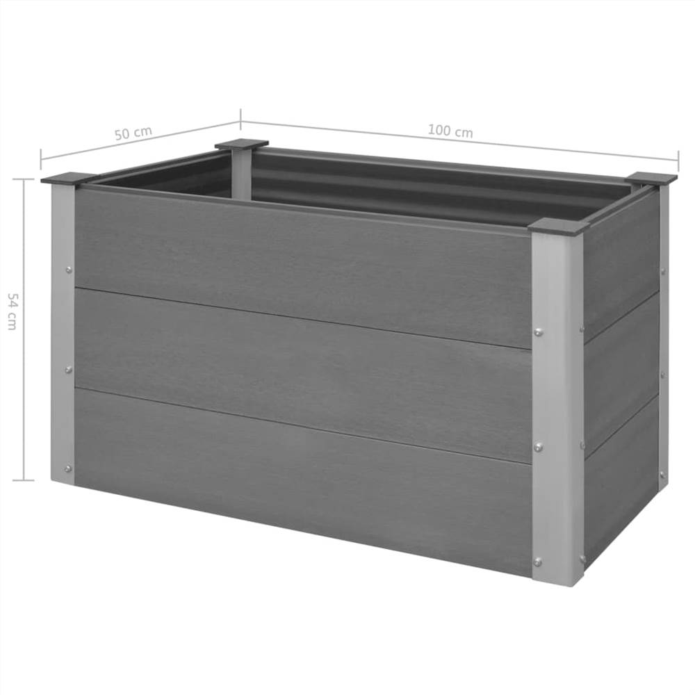 Garden Raised Bed WPC 100x50x54 cm Grey