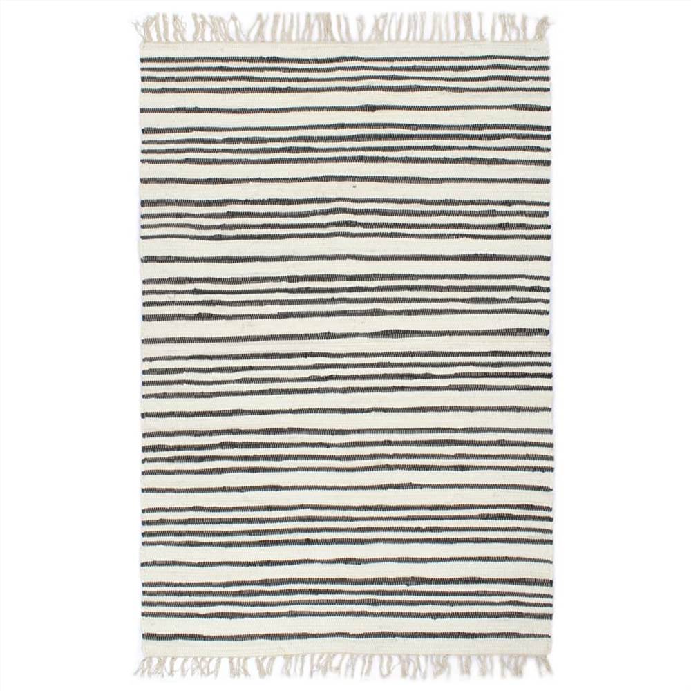 

Hand-woven Chindi Rug Cotton 160x230 cm Anthracite and White