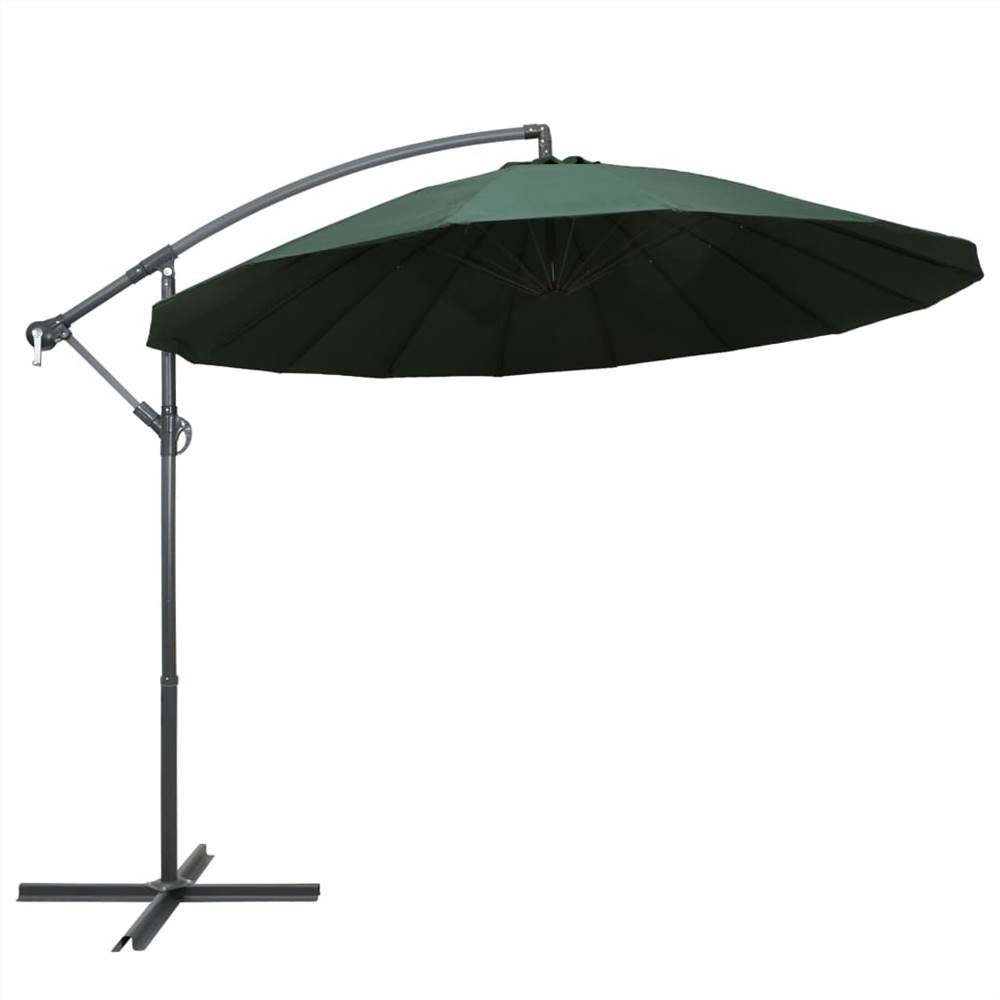 Подвесной зонтик зеленый 3 м алюминиевый столб