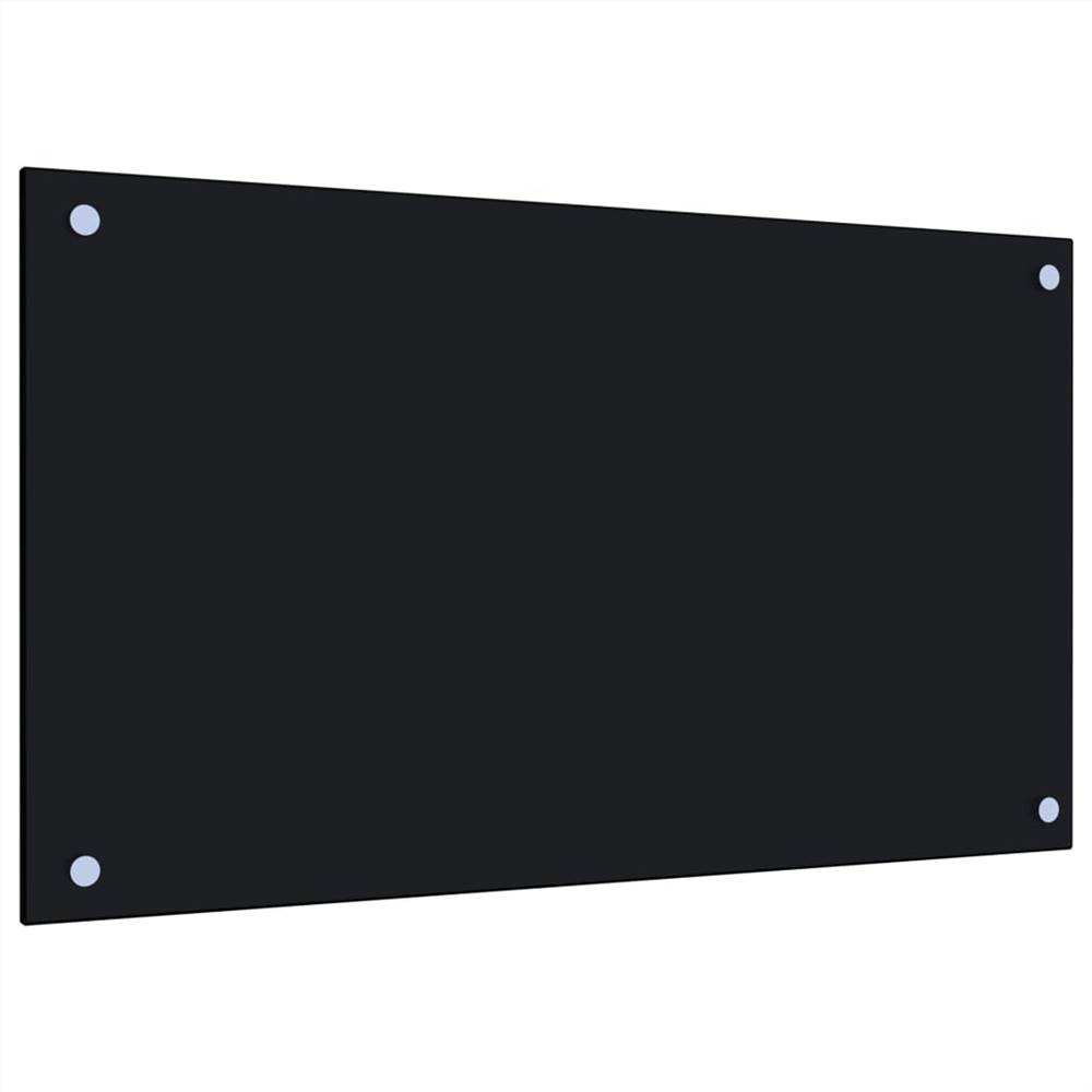 Kitchen Backsplash Black 70x40 cm Tempered Glass