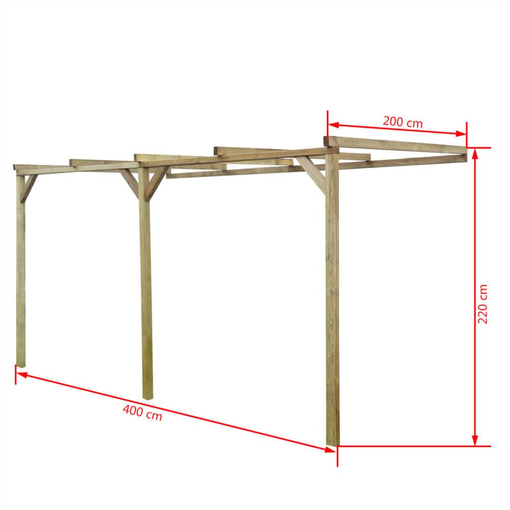 Lean-To Pergola 2x4x2.2 m Wood