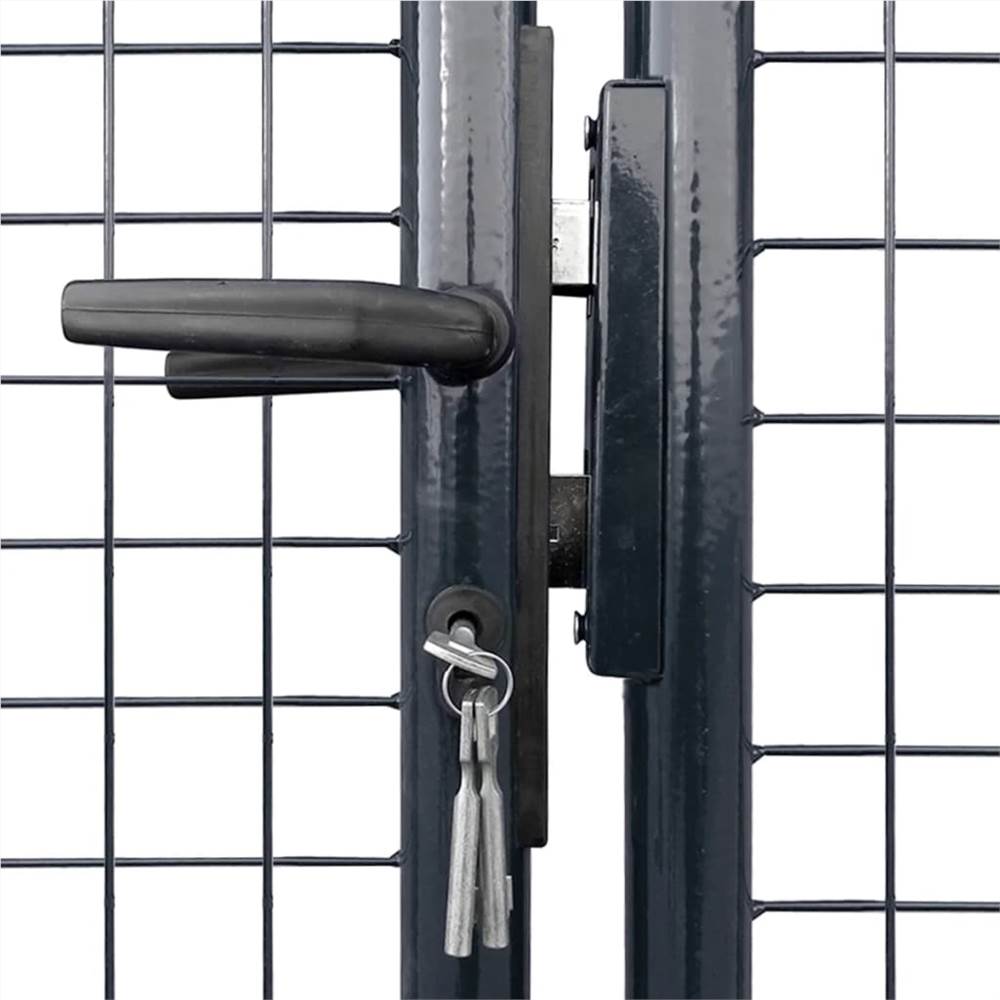Mesh Garden Gate Galvanised Steel 400x75 cm Grey