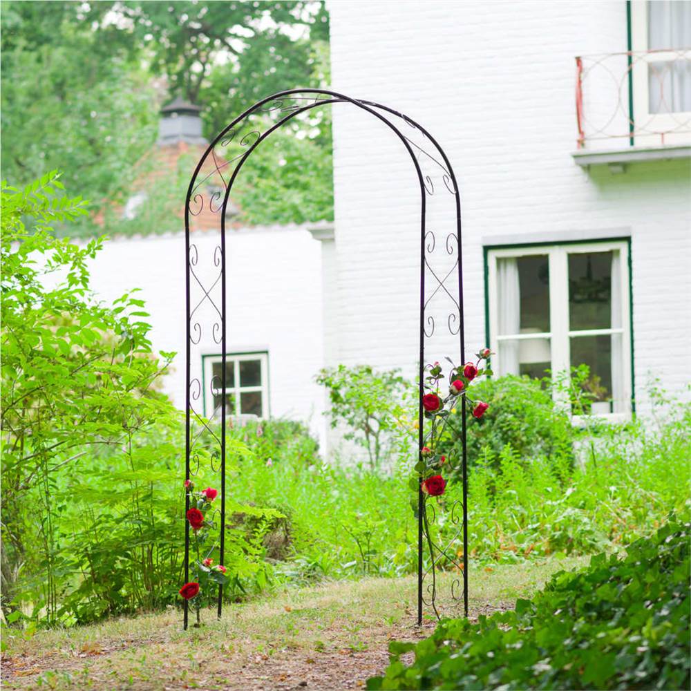 Nature Garden Arch Metal 100x37x230cm Black