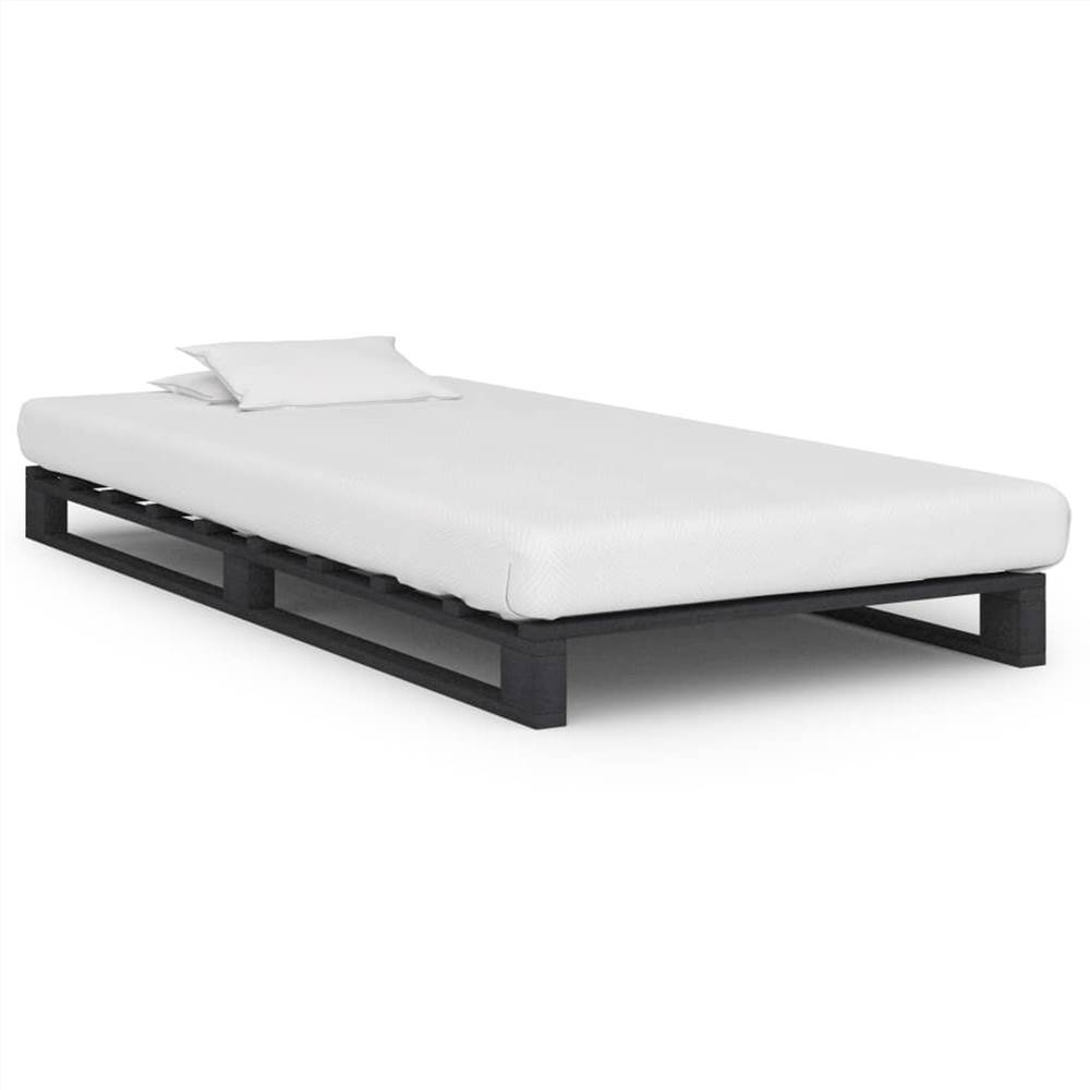 

Pallet Bed Frame Grey Solid Pine Wood 100x200 cm