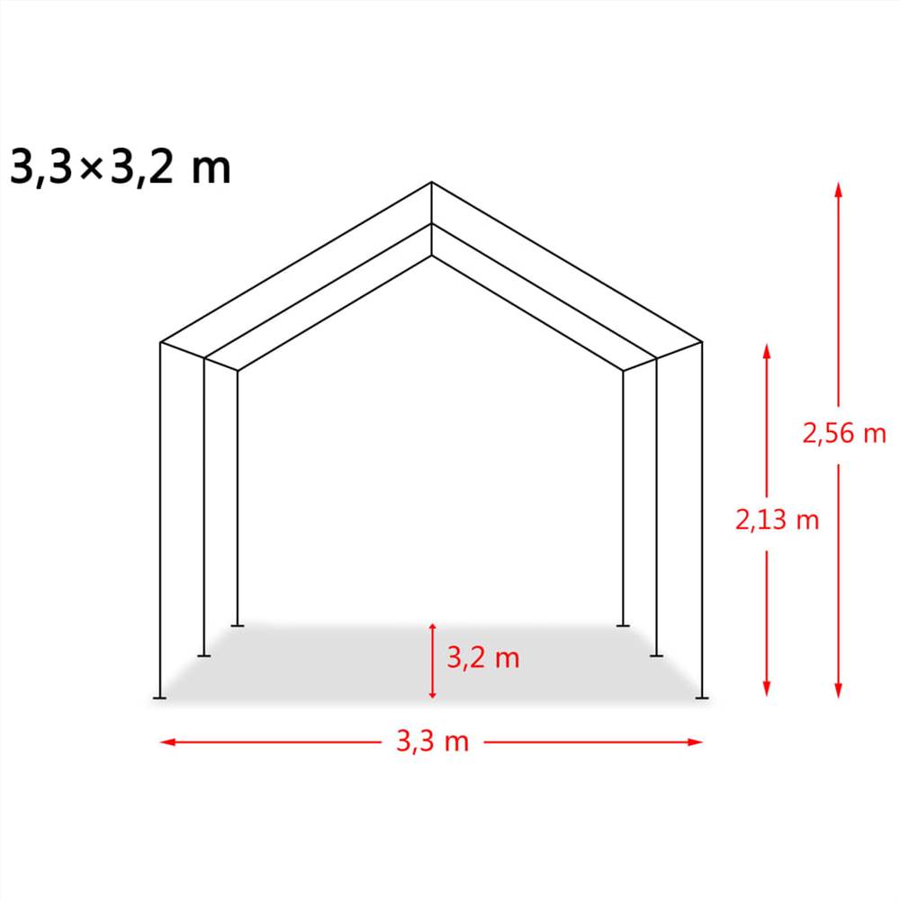 Removable Livestock Tent PVC 550 g/m² 3.3x3.2 m Dark Green
