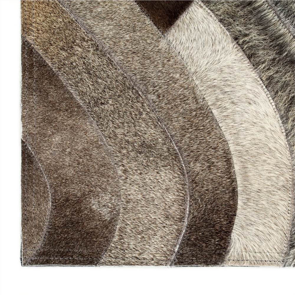 Rug Genuine Hair-on Leather Patchwork 160x230 cm Grey/Silver