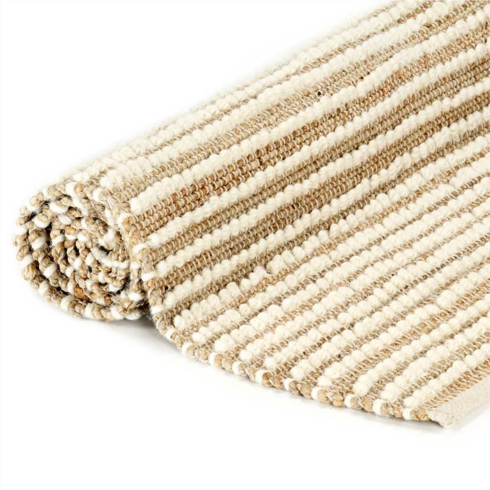 Rug Hemp Wool 80x150 cm Natural/White