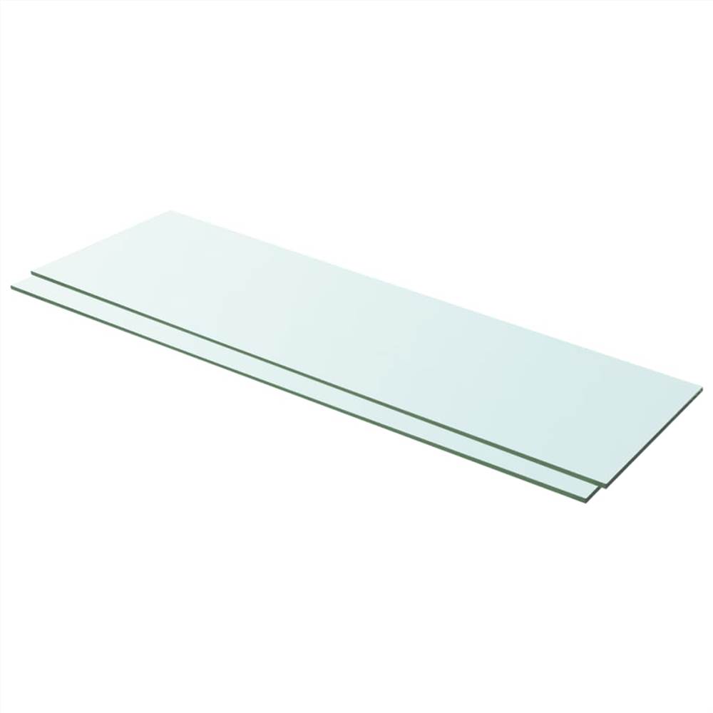 

Shelves 2 pcs Panel Glass Clear 100x30 cm