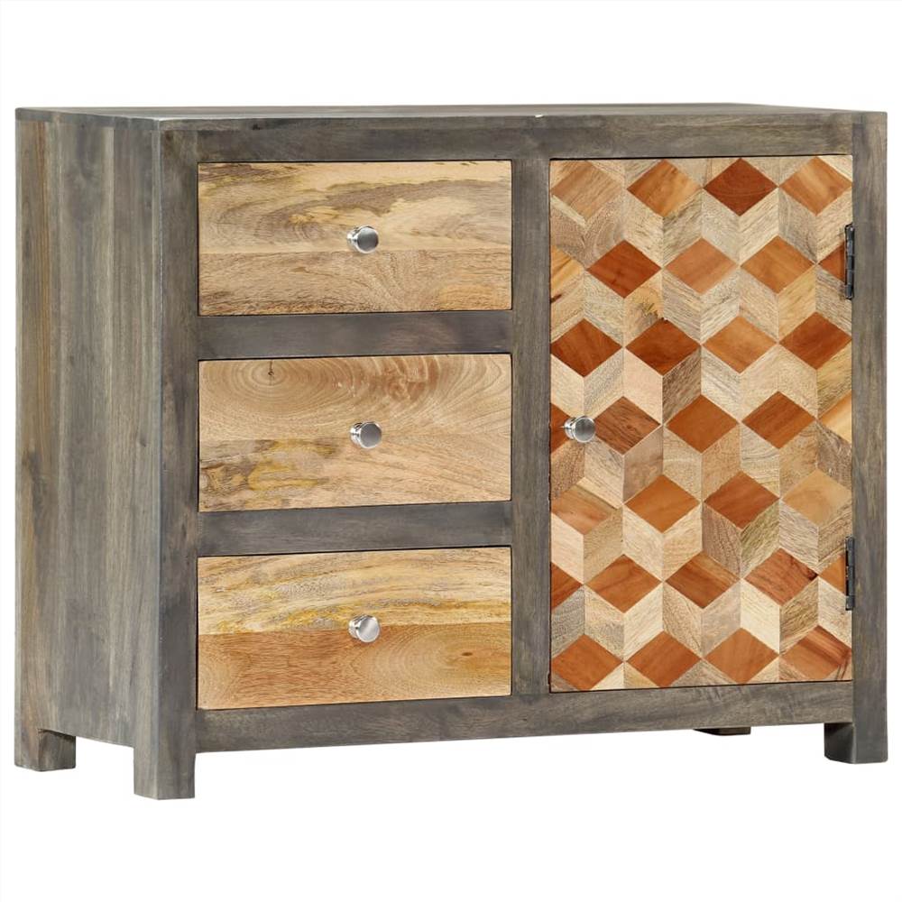 

Side Cabinet Grey 75x30x60 cm Solid Mango Wood