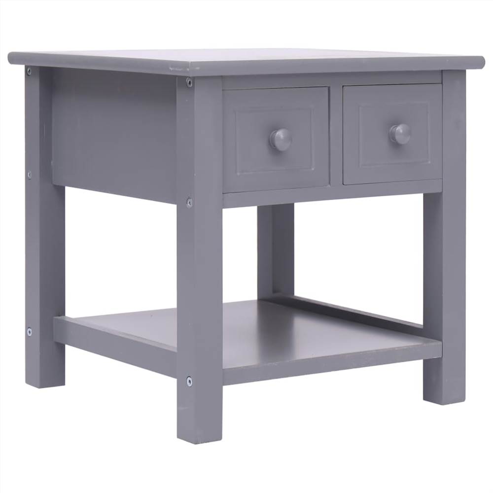 

Side Table Grey 40x40x40 cm Paulownia Wood