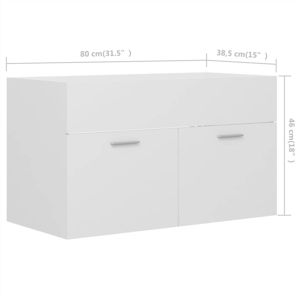 Sink Cabinet White 80x38.5x46 cm Chipboard