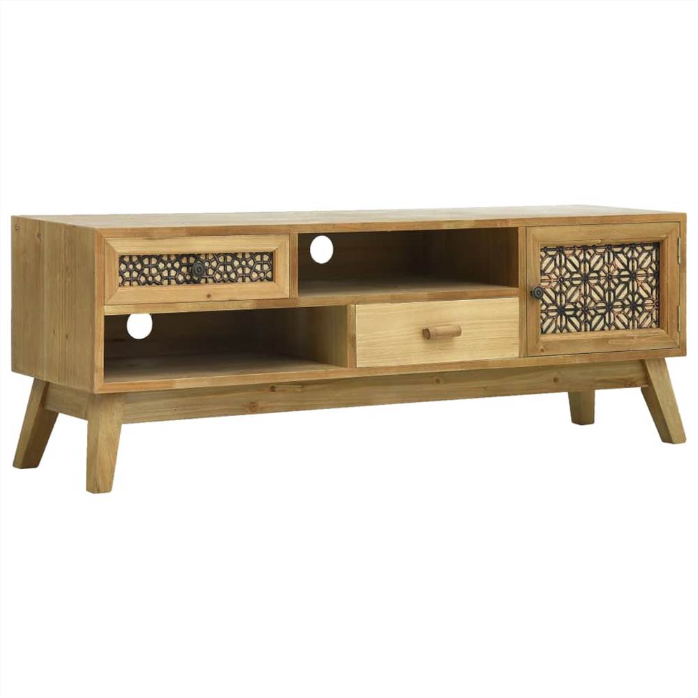 TV Cabinet Carving Brown 120x30x42 cm Wood