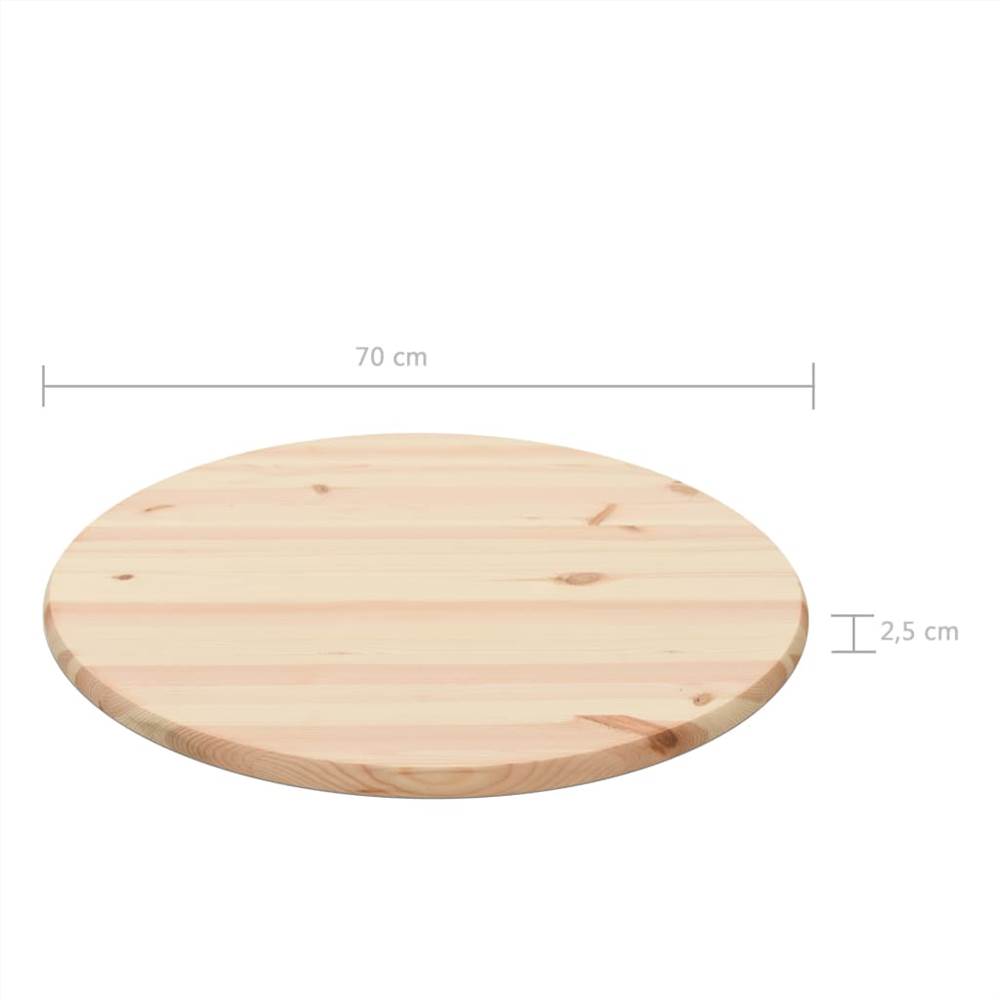 Table Top Natural Pinewood Round 25 mm 70 cm