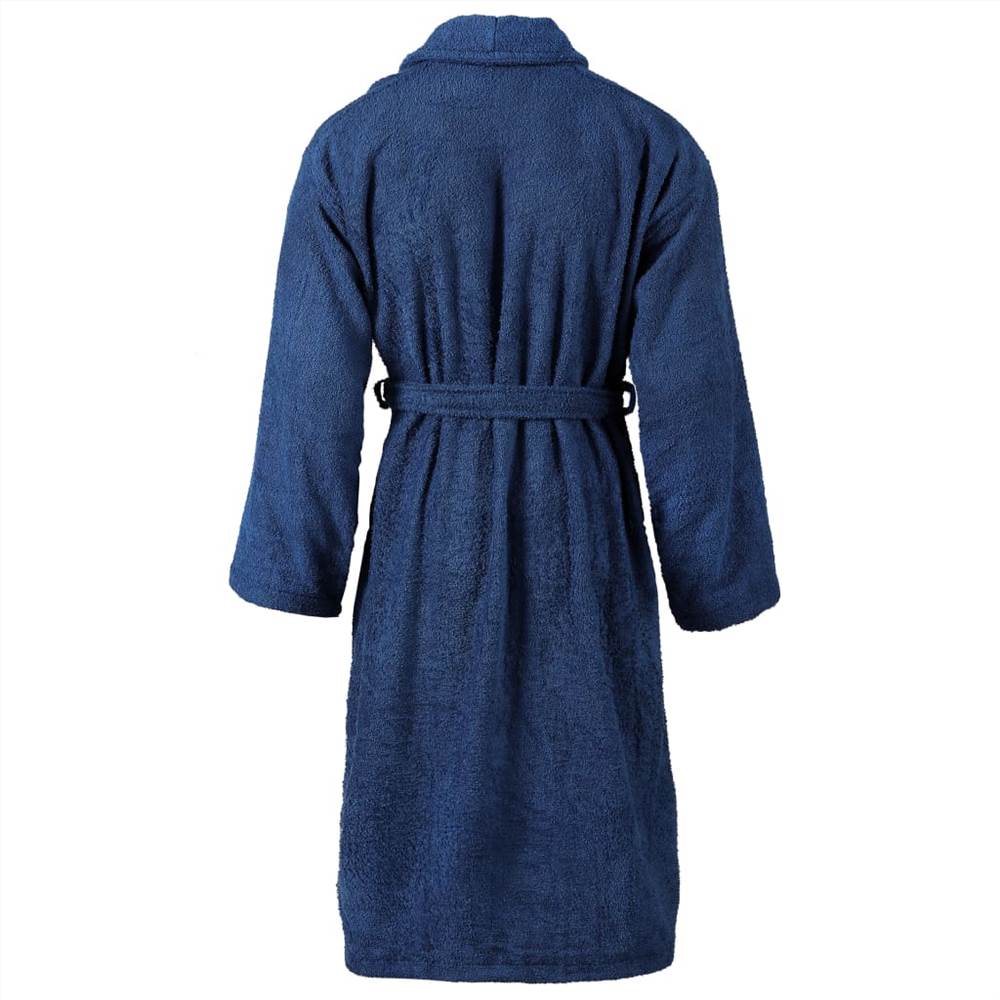 Unisex Terry Bathrobe 100% Cotton Navy XL