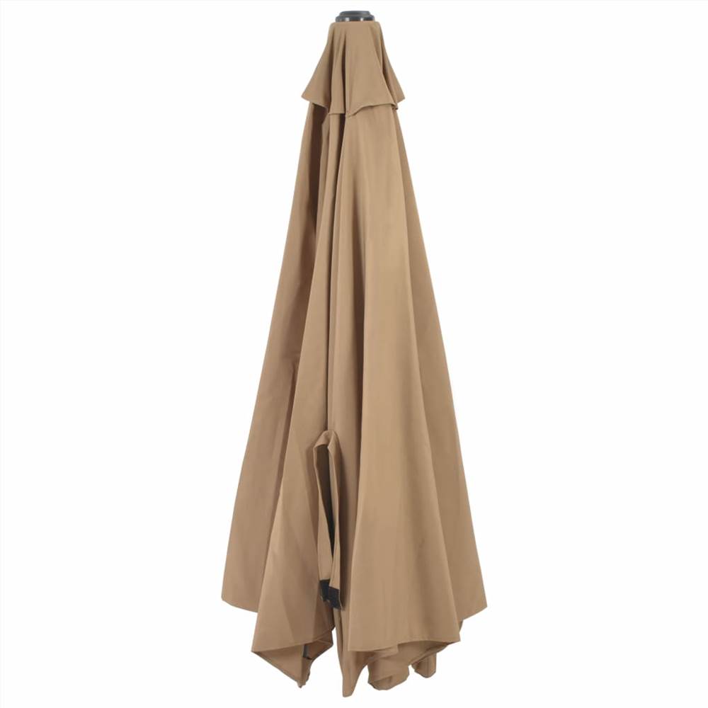 Wall-Mounted Parasol with Metal Pole 300 cm Taupe