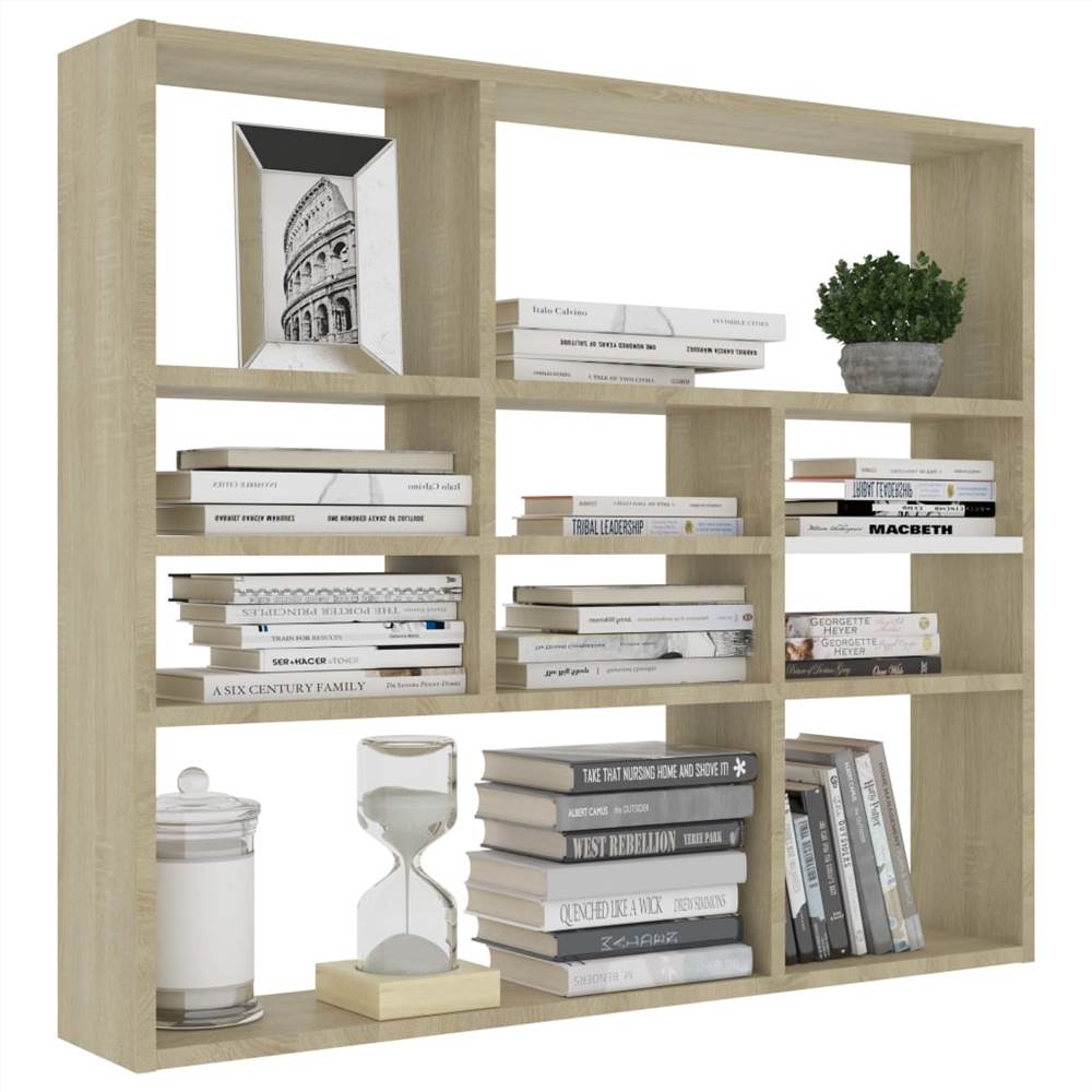 Wall Shelf Sonoma Oak 90x16x78 cm Chipboard