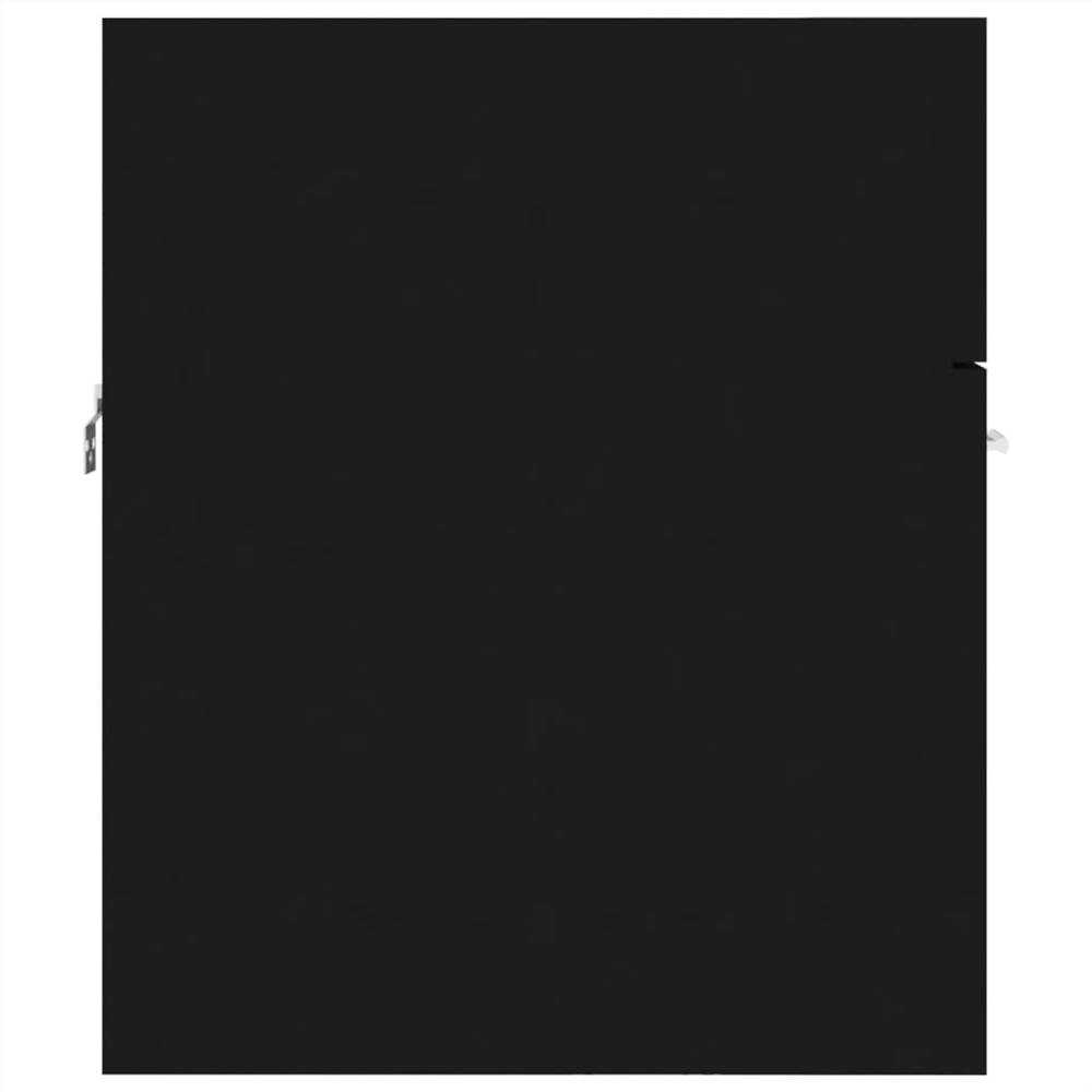 Bathroom Furniture Set Black Chipboard