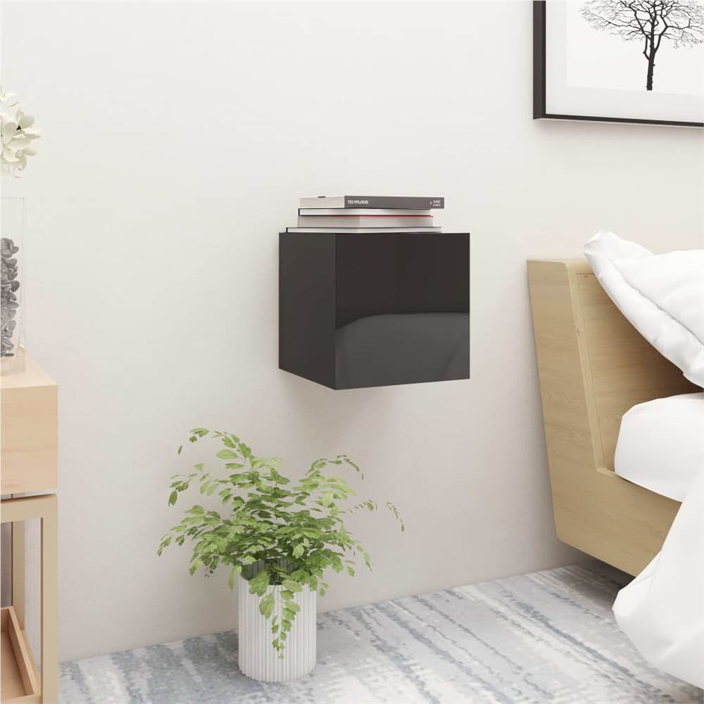 

Bedside Cabinet High Gloss Black 30.5x30x30 cm Chipboard